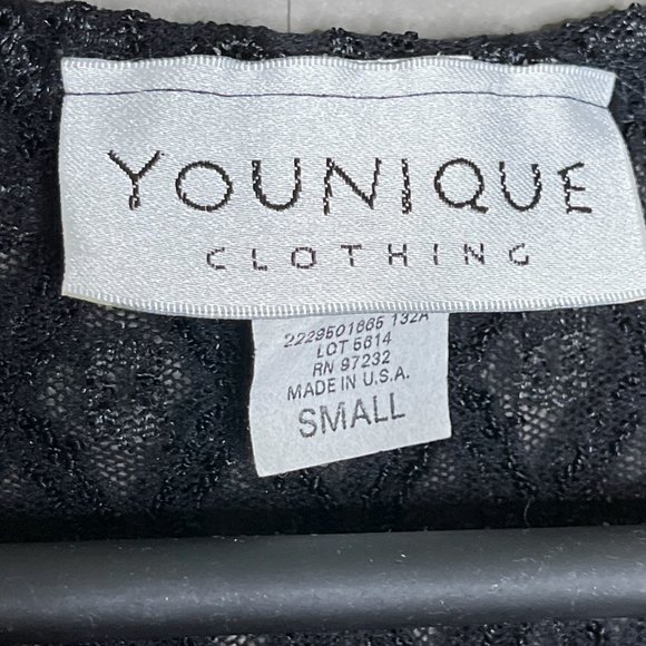 Younique Black Sheer Top With One Button Closure Size Small Made In USA - Picture 8 of 10